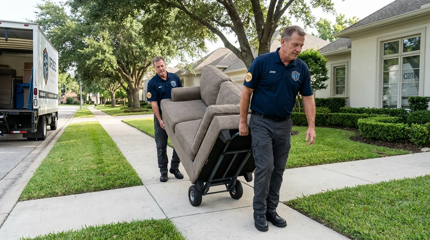 Local residential moving crew loading furniture in Canal Fulton, OH